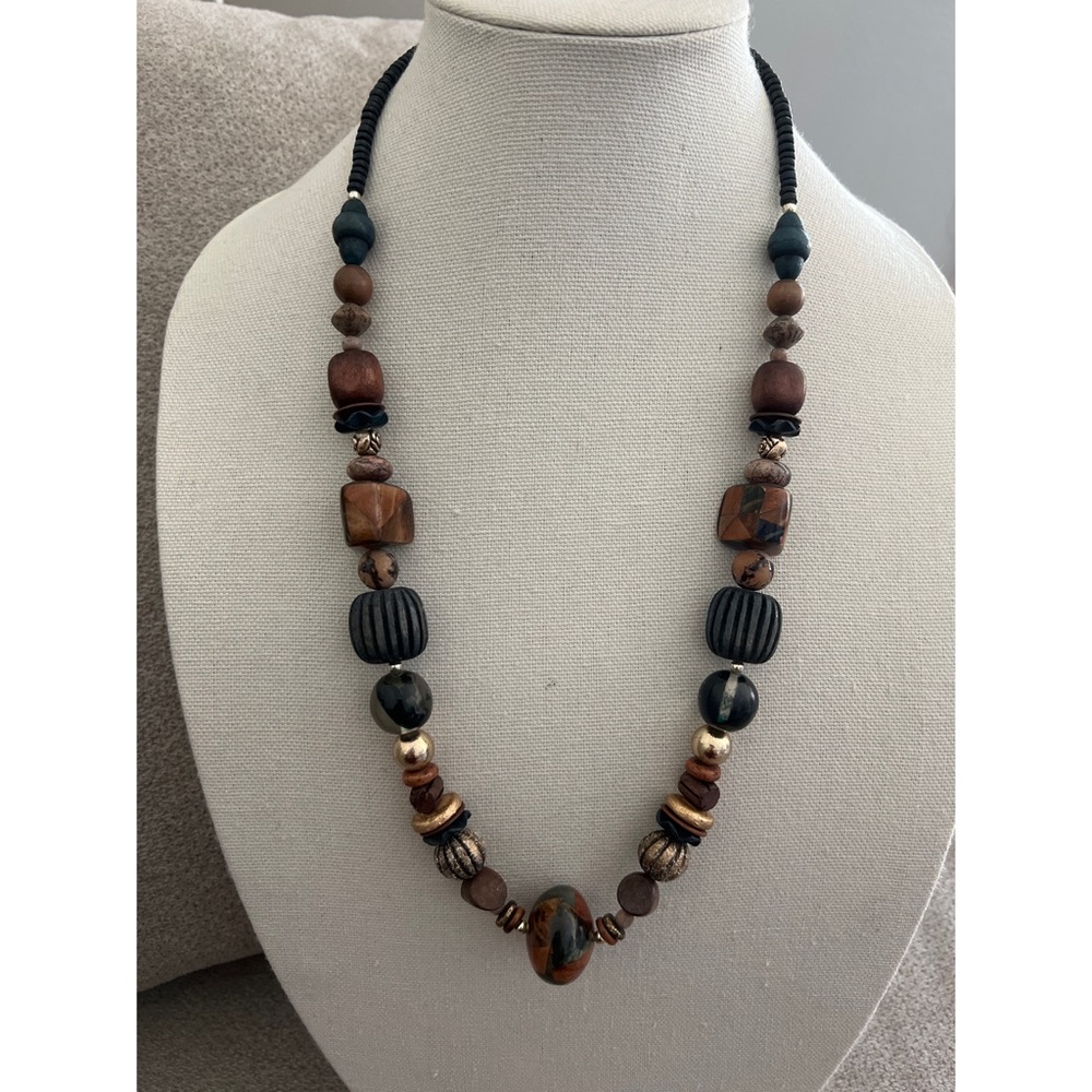 Vintage Wooden Bead Necklace